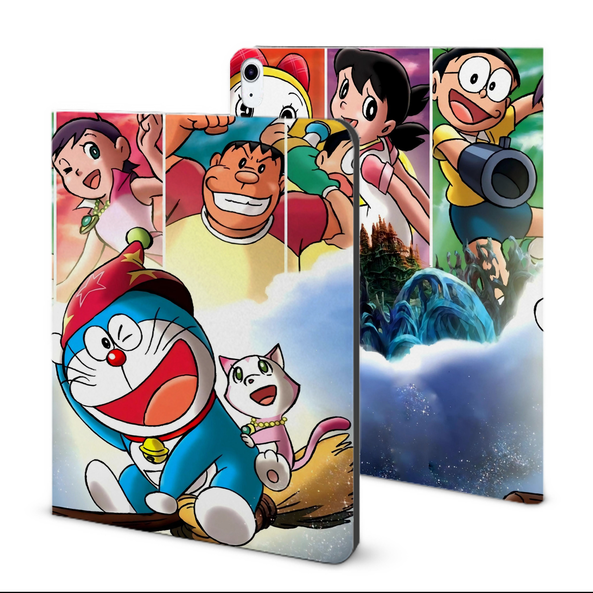 （画像用） ドラえもん Doraemon IPad ケース ブック型 PUレザー TPU 耐衝撃 軽量 薄型 ペン収納なし 全面保護 IPad 各モデル対応
